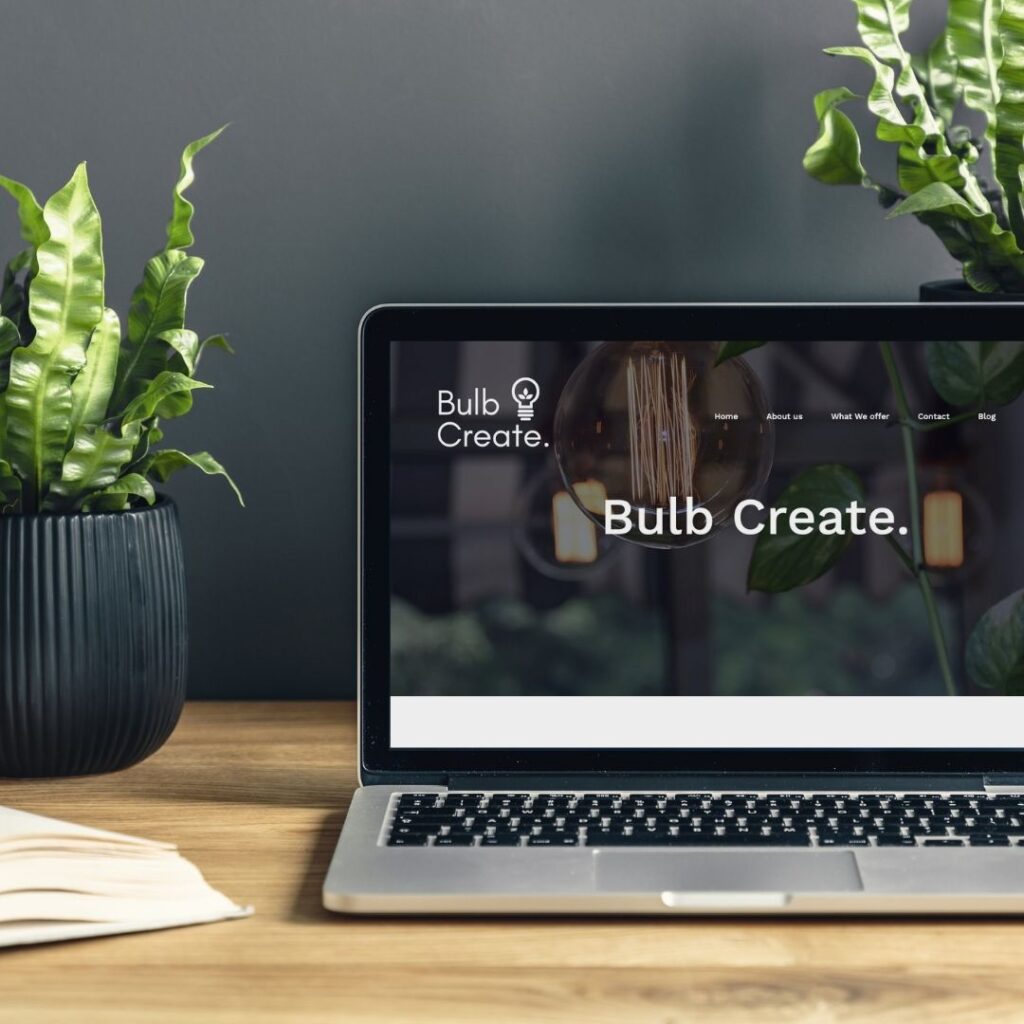 laptop with Bulb Create homepage